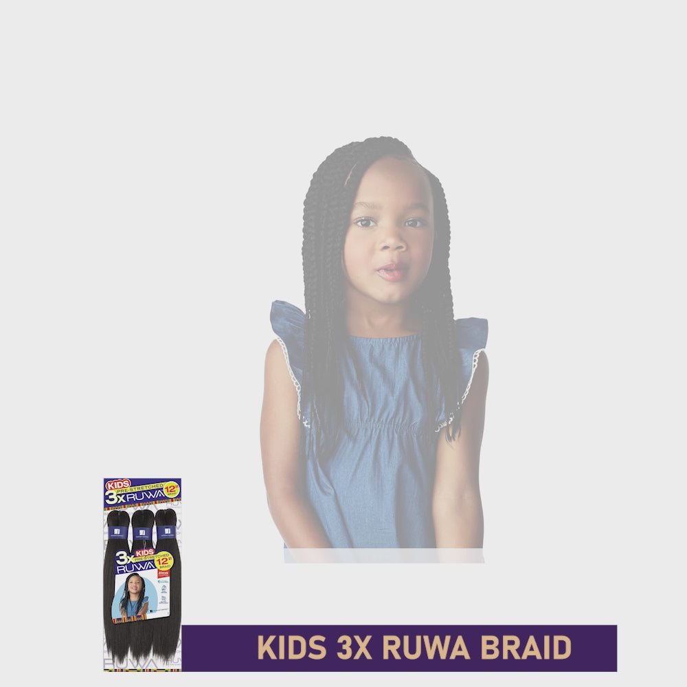 SENSATIONNEL SYNTHETIC KIDS 3X RUWA PRE-STRETCHED BRAID 12' [SB3RWK12] –  Hairsisters