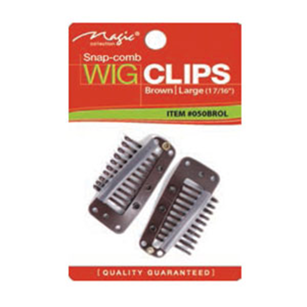 MAGIC SNAP-COMB BROWN WIG CLIPS - LARGE [050BROL] – Hairsisters