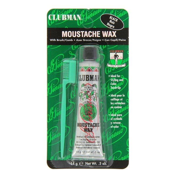 CLUBMAN MUSTACHE WAX WITH APPLICATOR CO.5 OZ BLACK [CLU70622] Hairsisters